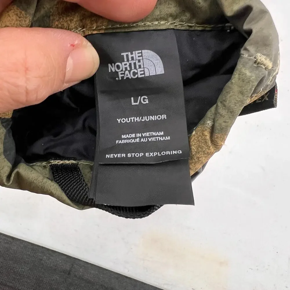 The North Face Mittens Youth L Large Montana Ski Goretex Camo Waterproof Snow